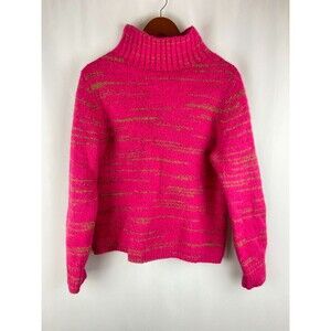 Banana Republic Women's M Pink Brown Turtleneck Wool Alpaca Blend Knit Chunky